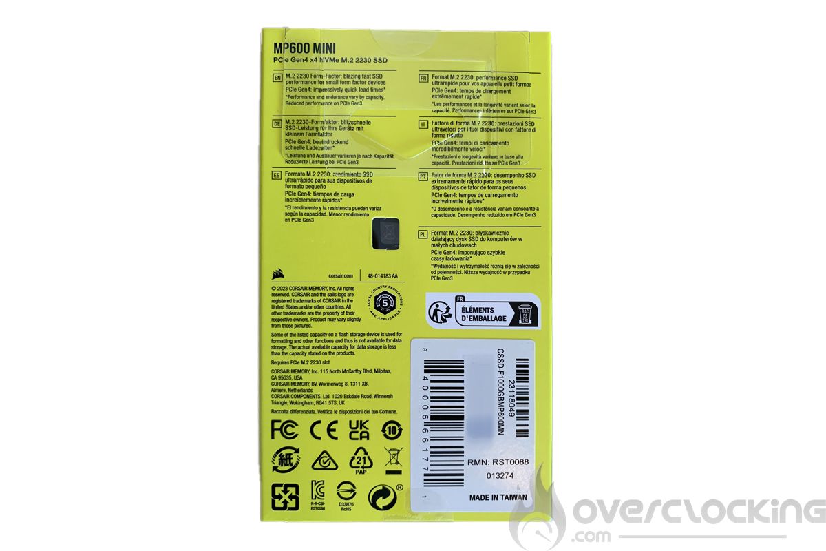 Corsair 1TB MP600 Mini Packaging Rear