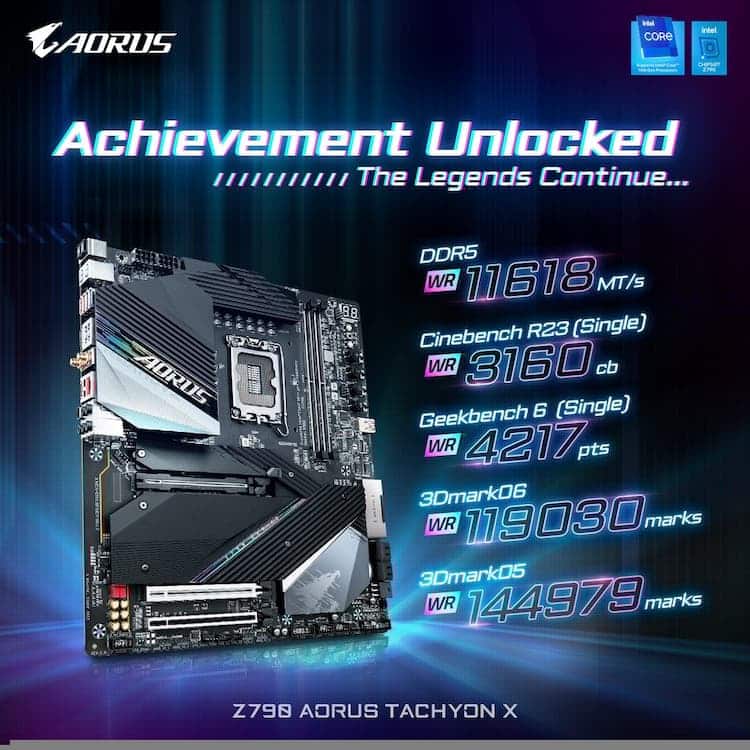 Z790 Aorus Tachyon X: a shovelful of world records! - Overclocking