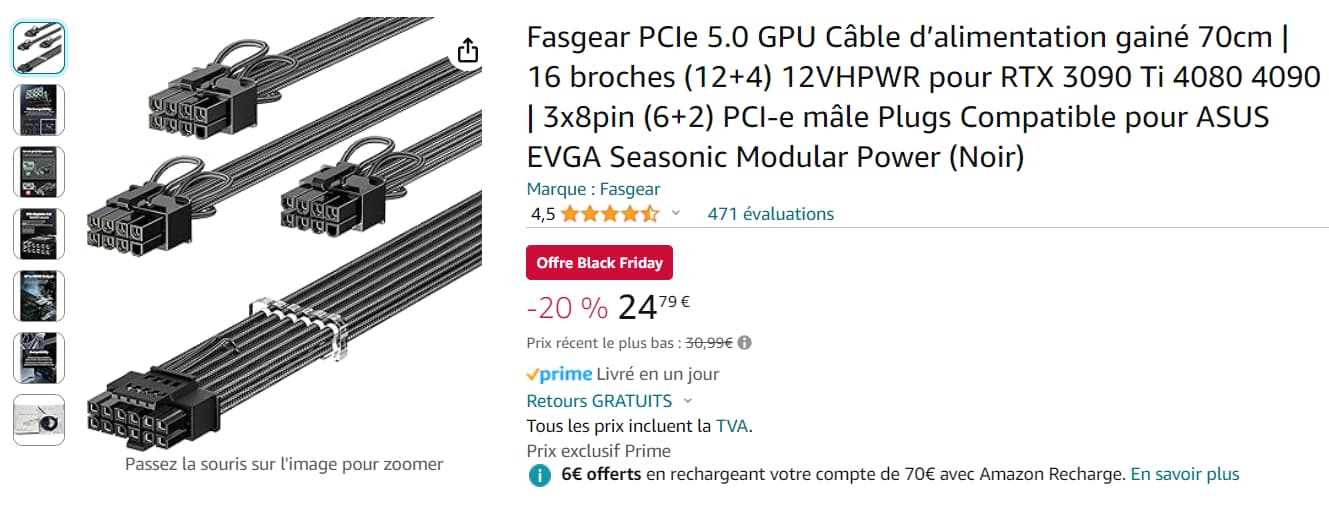 Adaptateur 12VHPWR chinois