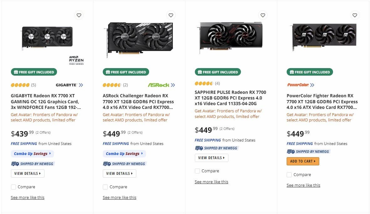 RX 7700 XT Prix