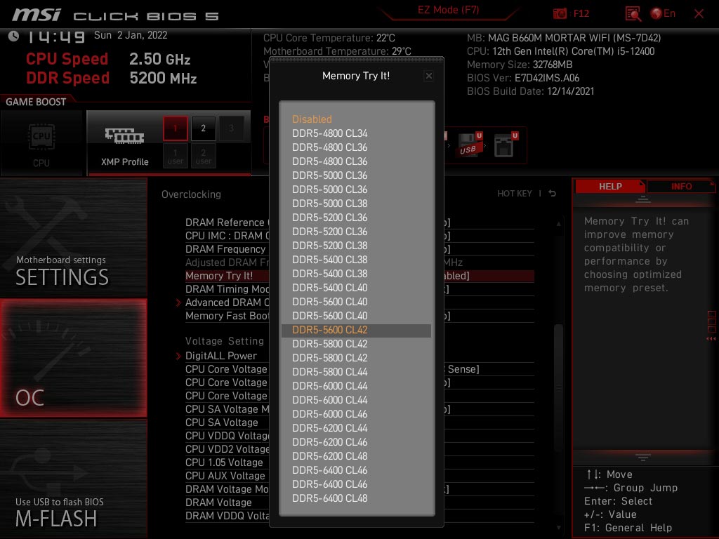 Test: MSI MAG B660M Mortar Wifi - The BIOS: of 10 - Overclocking