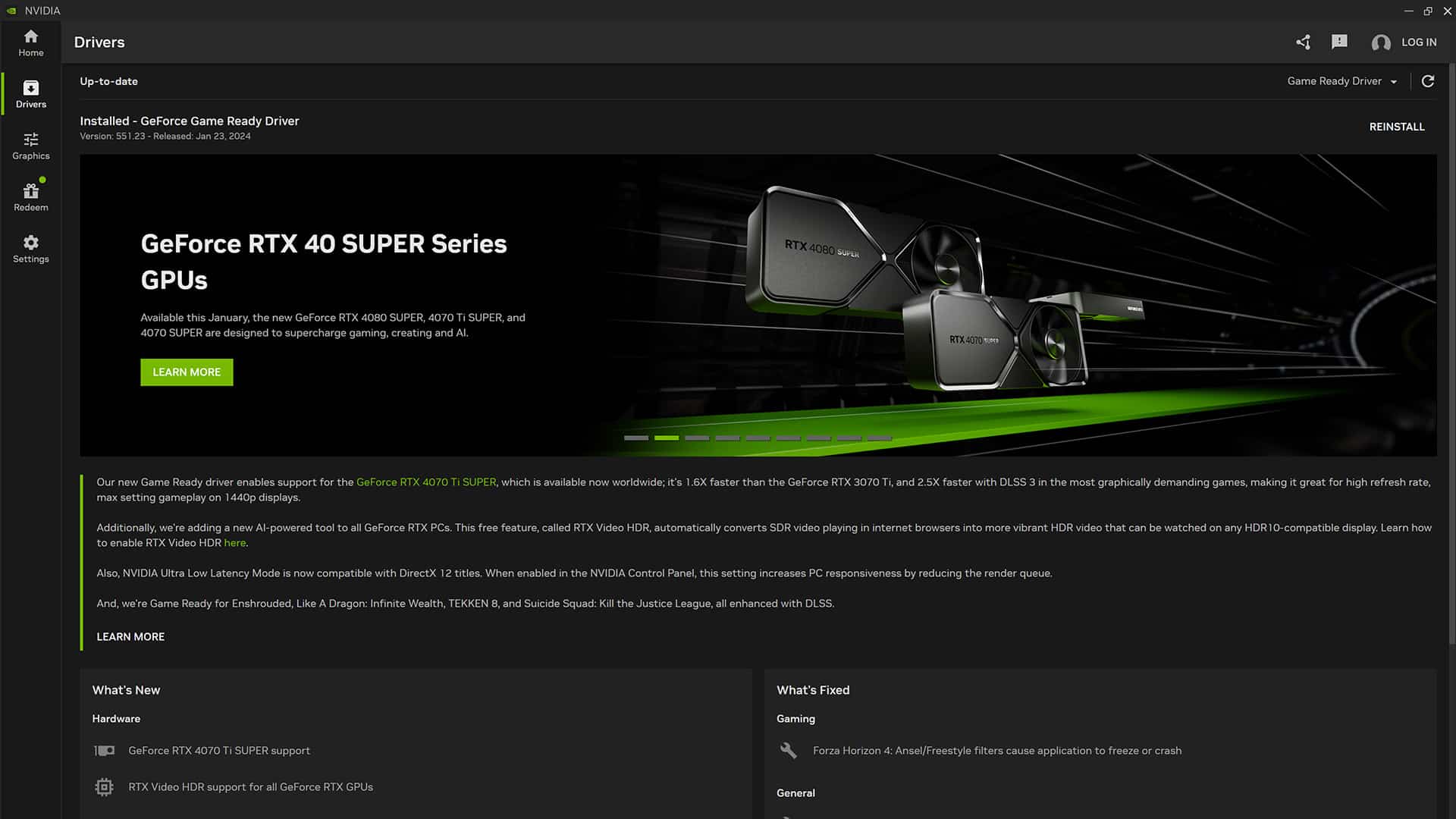 L'application NVIDIA App