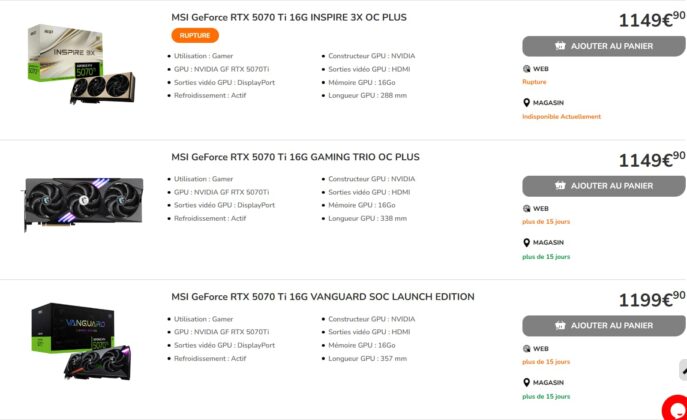 MSI RTX 5070 Ti GrosBill