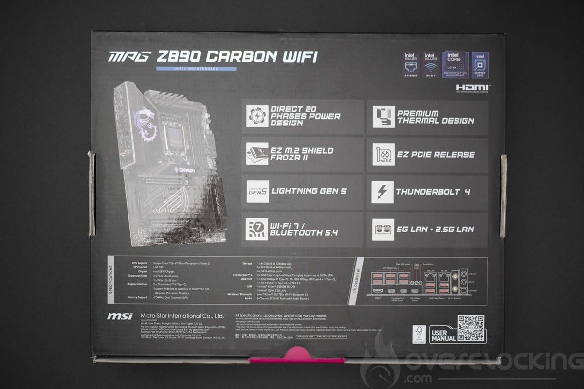 MSI MPG Z890 Carbon - boite
