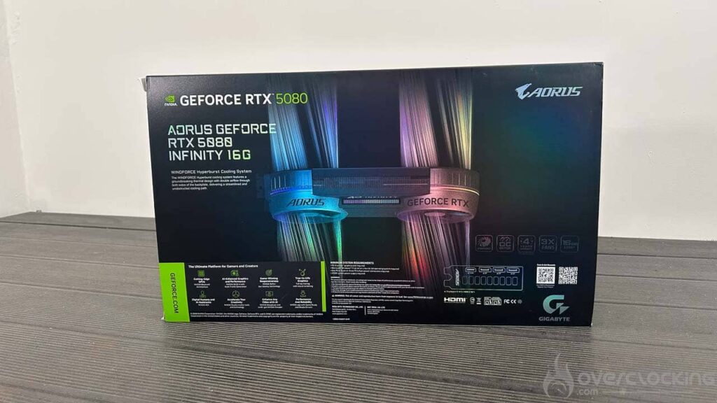 AORUS RTX 5080 Infinity emballage